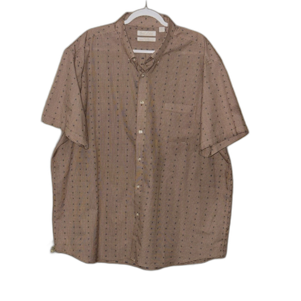 Roundtree & Yorke Gold Label Men’s Button-Up Shirt Brown Check Non-Iron